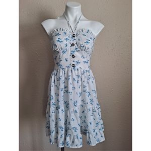 CBR White and Blue Floral Dress